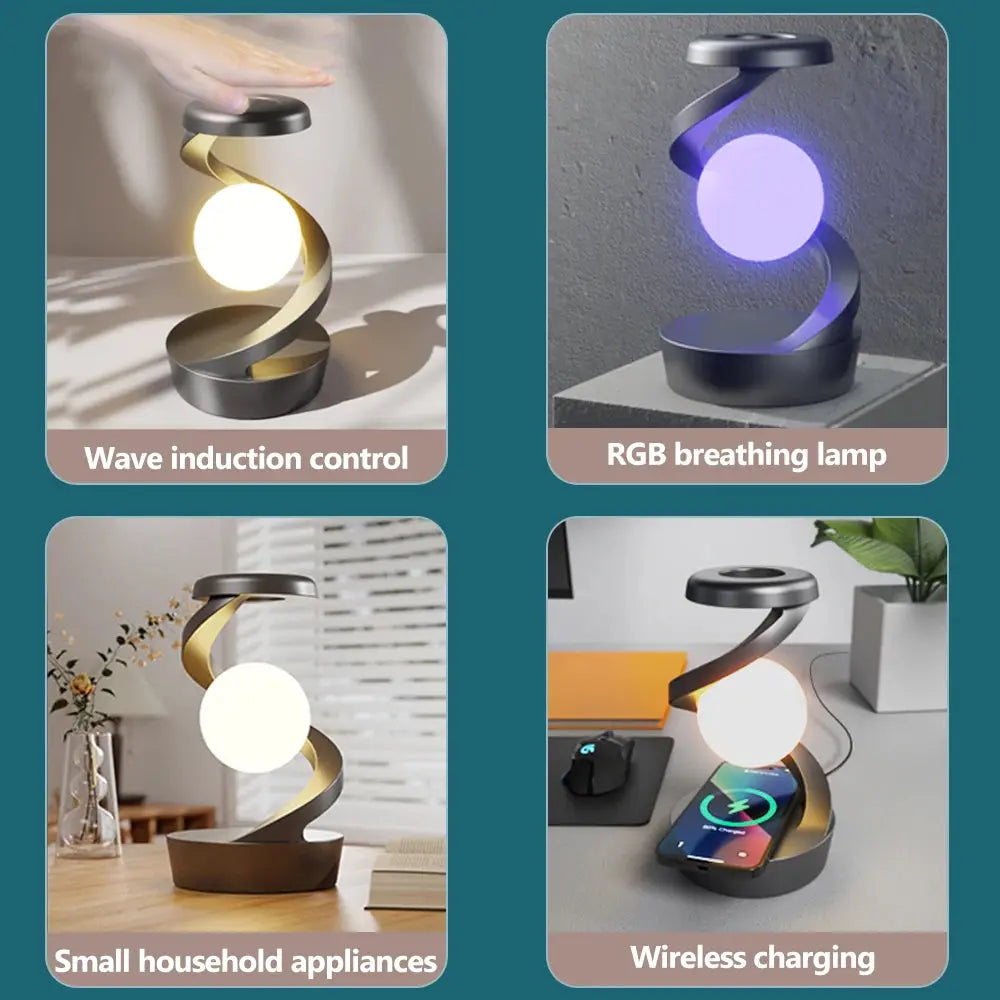 Veilleuse LED rotative à 360° avec chargeur sans fil - Malanterne.fr